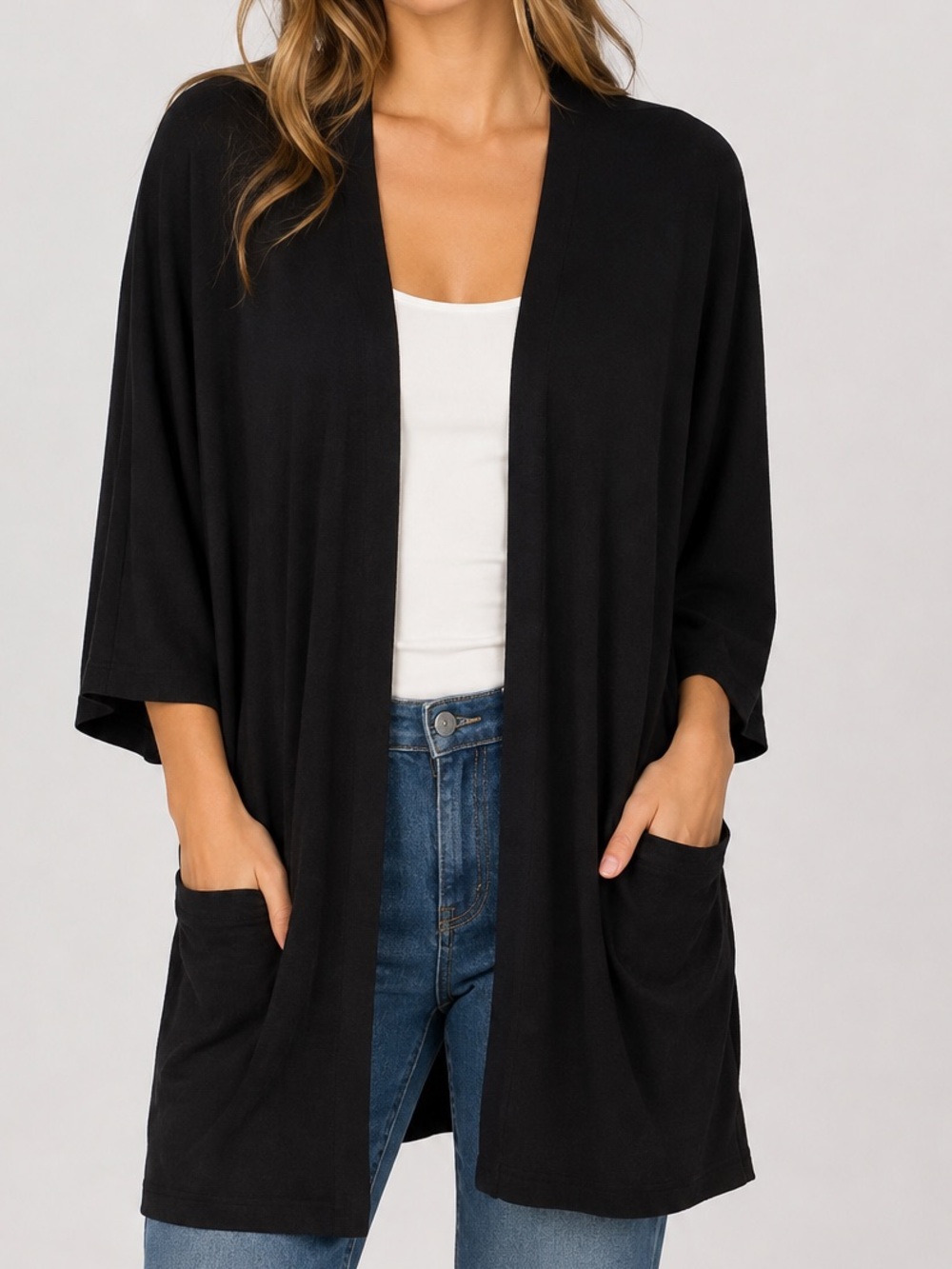 Wilfred Free Aritzia Black Open Front Cardigan